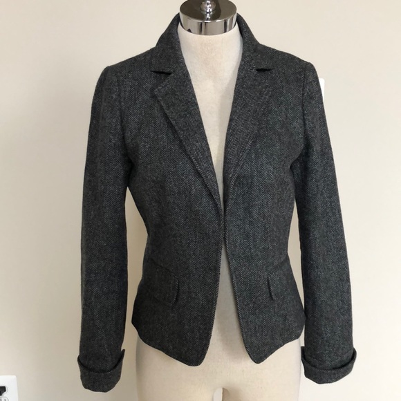 WOOL HERRINGBONE TWEED BLAZER - Picture 3 of 5